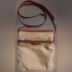 Lauren Ralph Lauren- Khaki Cavalry Medium Flat Crossbody Purse